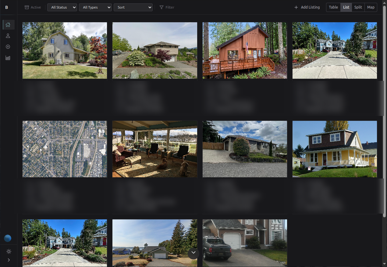 Card view for visual property browsing
