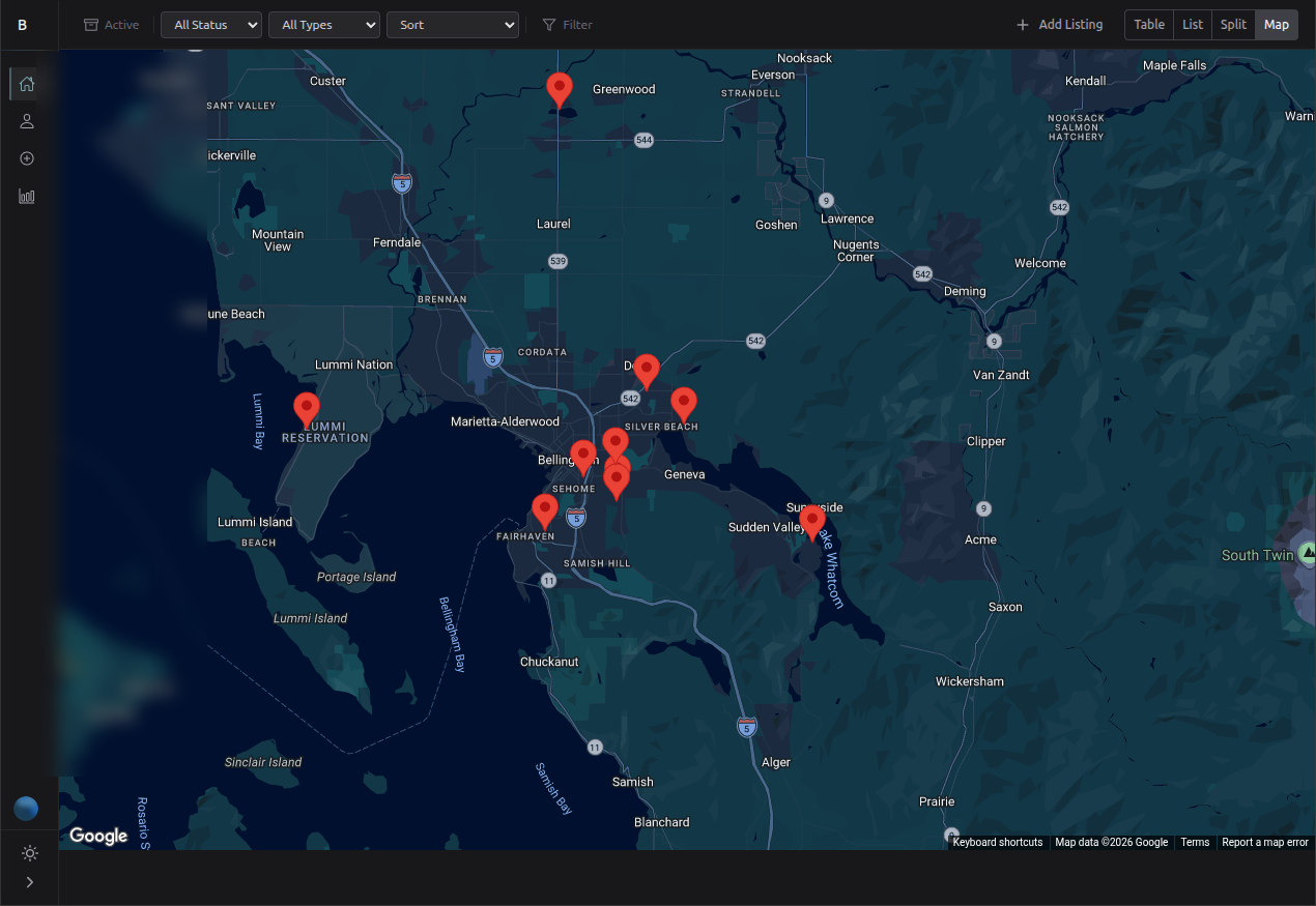 Map view for geographic context