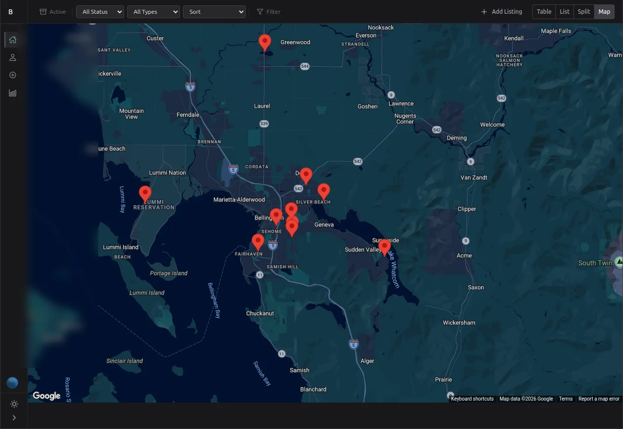 Map view for geographic context