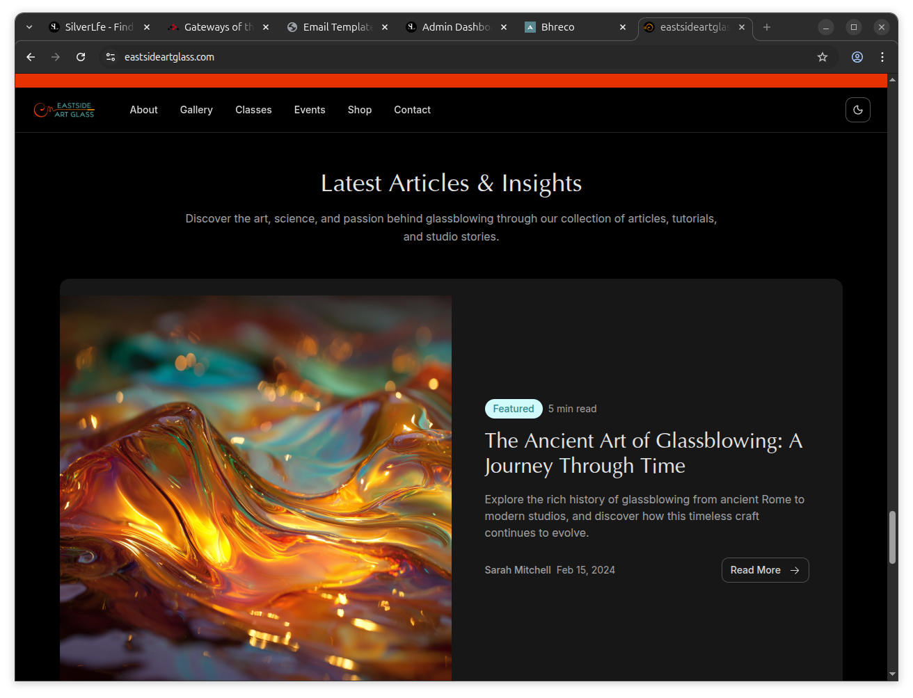 Articles and insights section