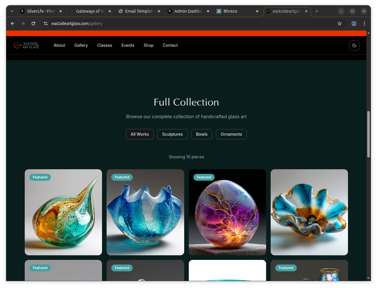 Full collection gallery with categories