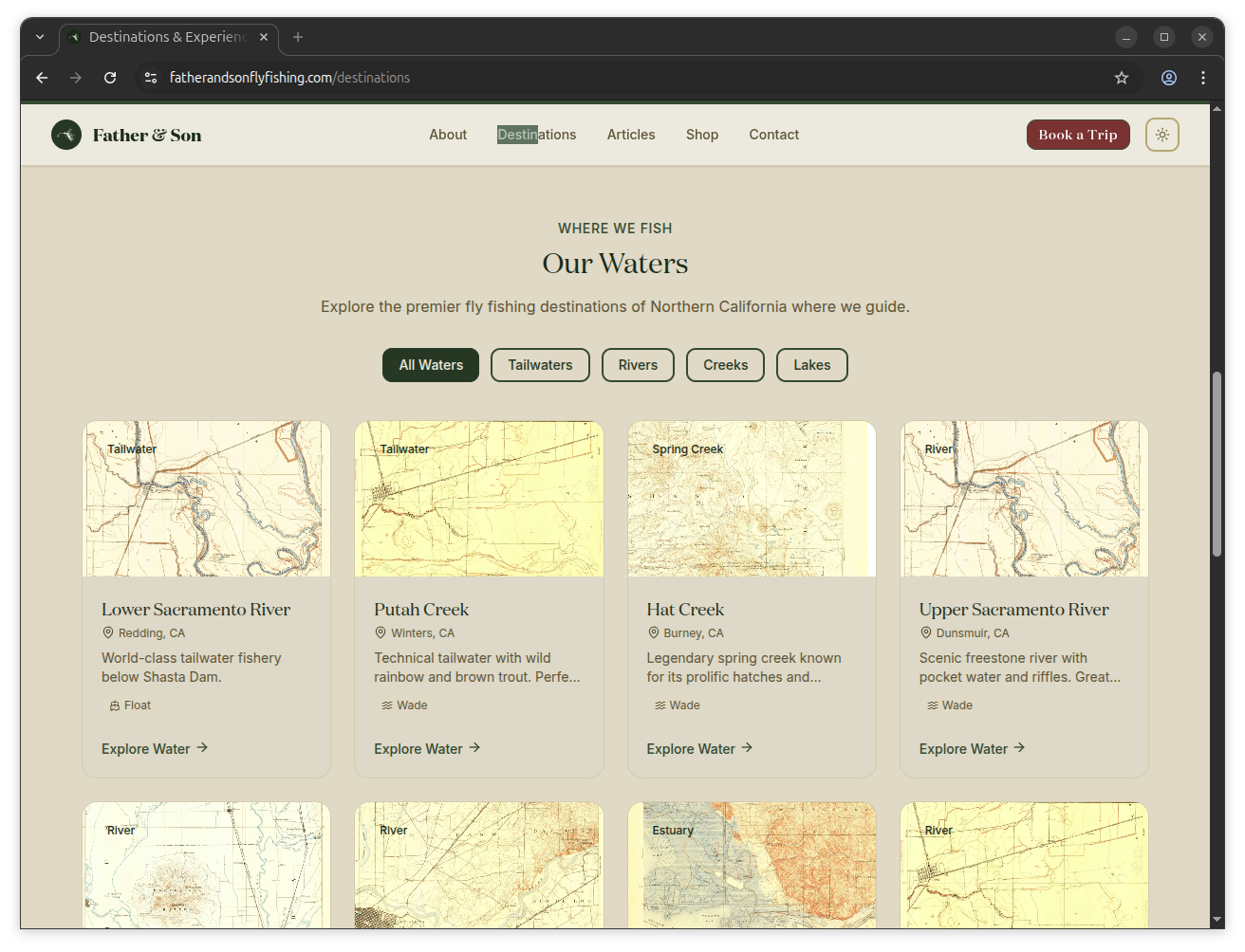 Detailed destination information